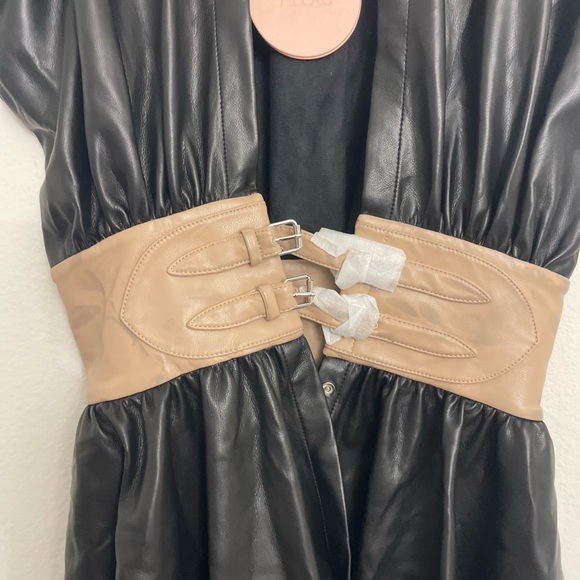 Alexis Berlin Mini Dress Faux Leather  Black Size M $495 msrp - Picture 5 of 9